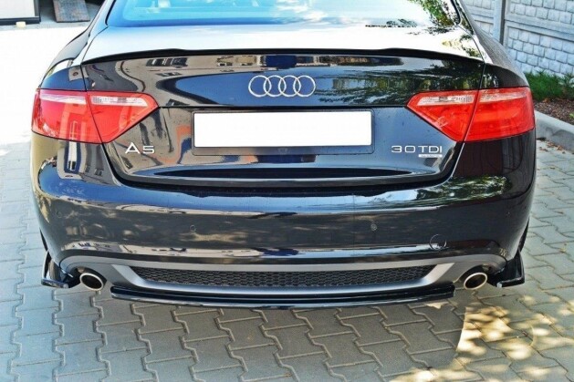 Street+ Heck Ansatz Flaps passend für Audi A5 Coupe / Sportback S-Line 8T schwarz Hochglanz