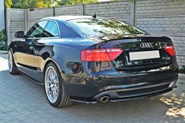 Heck Ansatz Flaps Diffusor für Audi A5 Coupe / Sportback S-Line 8T schwarz Hochglanz