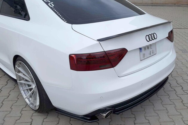 Heck Ansatz Flaps Diffusor für Audi A5 S-Line 8T Facelift Facelift schwarz Hochglanz