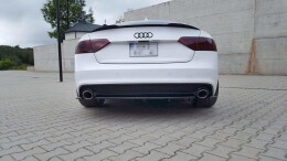 Heck Ansatz Flaps Diffusor passend für AUDI A5 S-LINE Facelift schwarz Hochglanz