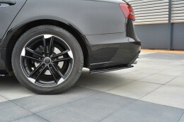 Heck Ansatz Flaps Diffusor für Audi A6 C7 Avant schwarz Hochglanz