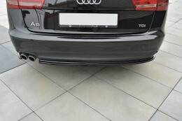 Heck Ansatz Flaps Diffusor passend für Audi A6 Avant / Limousine C7 schwarz Hochglanz