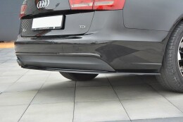 Heck Ansatz Flaps Diffusor passend für Audi A6 Avant / Limousine C7 schwarz Hochglanz