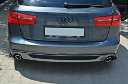 Heck Ansatz Flaps Diffusor für Audi A6 C7 S-LINE schwarz Hochglanz