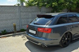 Heck Ansatz Flaps Diffusor passend für AUDI A6 C7 S-LINE schwarz Hochglanz