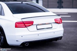 Heck Ansatz Flaps Diffusor passend für Audi A8 D4 Carbon Look