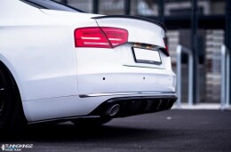 Heck Ansatz Flaps Diffusor für Audi A8 D4 schwarz Hochglanz
