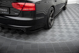Heck Ansatz Flaps Diffusor passend für Audi A8 D4 schwarz Hochglanz
