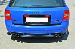 Heck Ansatz Flaps Diffusor passend für AUDI RS6 C5 AVANT schwarz Hochglanz