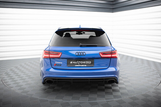 Heck Ansatz Flaps Diffusor passend für Audi Audi RS6 C7 / C7 Facelift schwarz Hochglanz