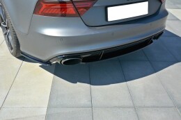 Heck Ansatz Flaps Diffusor V.1 passend für Audi RS7 C7 schwarz Hochglanz