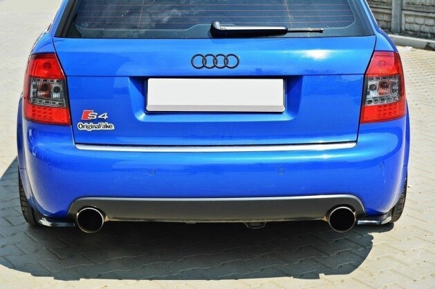 Heck Ansatz Flaps Diffusor passend für AUDI S4 B6 Avant schwarz Hochglanz