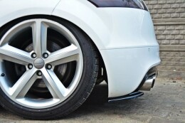 Heck Ansatz Flaps Diffusor f&uuml;r Audi TT MK2 RS schwarz Hochglanz