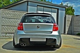 Heck Ansatz Flaps Diffusor passend für BMW 1er E87 Standard/M-Performance schwarz Hochglanz