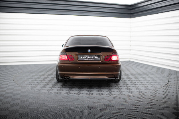 Heck Ansatz Flaps Diffusor passend für BMW 3er E46 M Paket COUPE schwarz Hochglanz