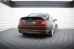 Heck Ansatz Flaps Diffusor passend für BMW 3er E46 M Paket COUPE schwarz Hochglanz