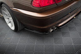 Heck Ansatz Flaps Diffusor passend für BMW 3er E46 M Paket COUPE schwarz Hochglanz