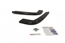 Heck Ansatz Flaps Diffusor passend für BMW 3er E92 M Paket schwarz Hochglanz