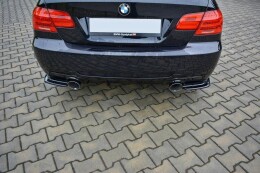 Heck Ansatz Flaps Diffusor für BMW 3er E92 M Paket FL schwarz Hochglanz