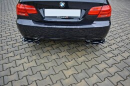 Heck Ansatz Flaps Diffusor passend für BMW 3er E92 M Paket FACELIFT schwarz Hochglanz