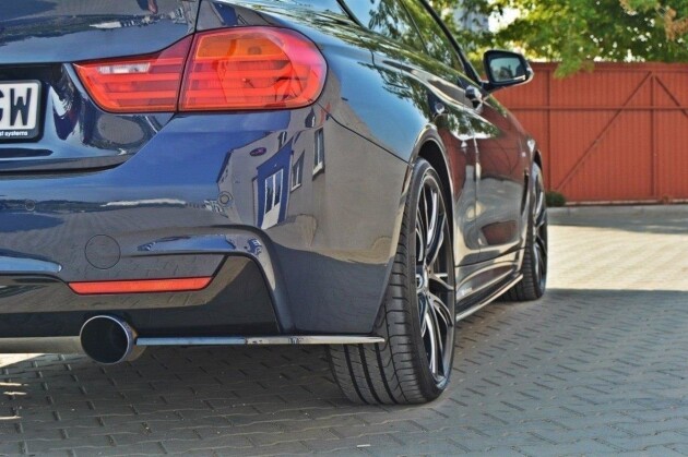 Heck Ansatz Flaps Diffusor V.1 für BMW 4er F32 M Paket schwarz Hochglanz