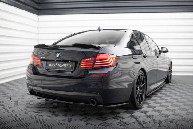 Heck Ansatz Flaps Diffusor passend für BMW 5er F11 M Paket (mit zwei Einzel Endstücken) schwarz Hochglanz