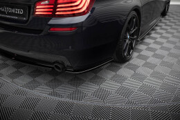 Heck Ansatz Flaps Diffusor passend für BMW 5er F11 M Paket (mit zwei Einzel Endstücken) schwarz Hochglanz