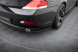 Heck Ansatz Flaps Diffusor passend für BMW 6er Coupe E63 / Cabrio E64 schwarz Hochglanz