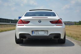 Heck Ansatz Flaps Diffusor für BMW 6er Gran Coupe M Paket schwarz Hochglanz