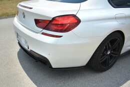 Heck Ansatz Flaps Diffusor passend für BMW 6er Gran Coupé M Paket schwarz Hochglanz