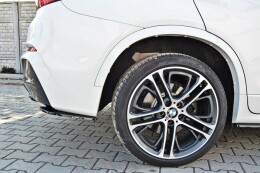 Heck Ansatz Flaps Diffusor für BMW X4 M Paket schwarz Hochglanz