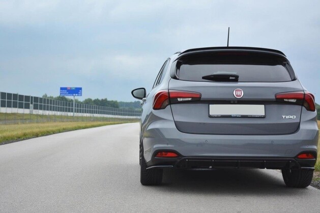 Heck Ansatz Flaps Diffusor passend für Fiat Tipo S-Design schwarz Hochglanz