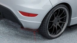 Heck Ansatz Flaps Diffusor passend für FORD FIESTA MK7 ST / STLINE / ZETEC S schwarz Hochglanz