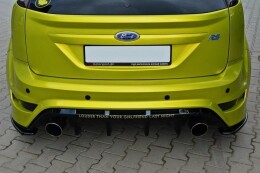 Heck Ansatz Flaps Diffusor passend für Ford Focus RS Mk2 schwarz Hochglanz