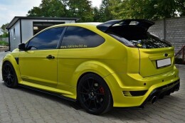 Heck Ansatz Flaps Diffusor passend für Ford Focus RS Mk2 schwarz Hochglanz