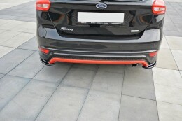 Heck Ansatz Flaps Diffusor passend für Ford Focus ST-Line Mk3 FL schwarz Hochglanz