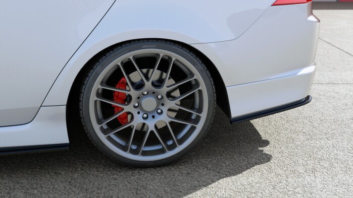 Heck Ansatz Flaps Diffusor passend für HONDA ACCORD VII TYPE-S schwarz Hochglanz