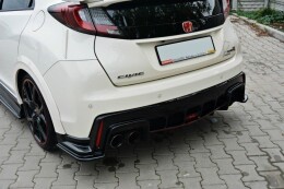 Heck Ansatz Flaps Diffusor passend für HONDA CIVIC IX TYPE R schwarz Hochglanz