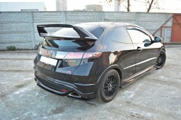 Street+ Heck Ansatz Flaps passend für Honda Civic VIII TYPE S/R schwarz Hochglanz