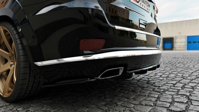 Heck Ansatz Flaps Diffusor passend für Jeep Grand Cherokee WK2 Summit Facelift schwarz Hochglanz