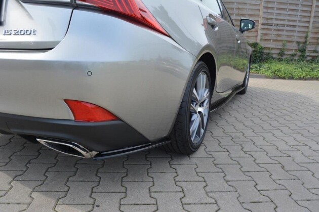 Heck Ansatz Flaps Diffusor für Lexus IS Mk3 Facelift T schwarz Hochglanz