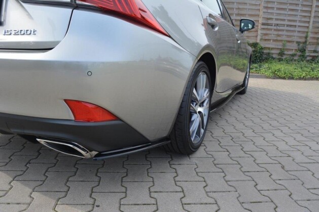 Heck Ansatz Flaps Diffusor passend für Lexus IS Mk3 Facelift T schwarz Hochglanz