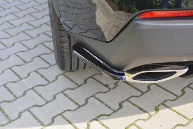 Heck Ansatz Flaps Diffusor passend für Lexus NX Mk1 T schwarz Hochglanz