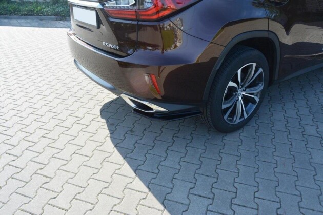 Heck Ansatz Flaps Diffusor für Lexus RX Mk4 T schwarz Hochglanz
