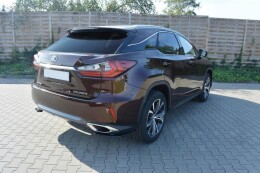 Heck Ansatz Flaps Diffusor passend für Lexus RX Mk4 T schwarz Hochglanz