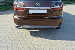 Heck Ansatz Flaps Diffusor passend für Lexus RX Mk4 T schwarz Hochglanz