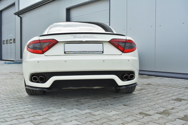 Heck Ansatz Flaps Diffusor passend für Maserati Granturismo Mk1 schwarz Hochglanz