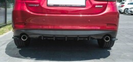 Heck Ansatz Flaps Diffusor passend für Mazda 6 GJ (Mk3) Facelift Carbon Look