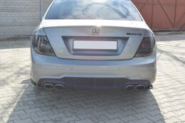 Heck Ansatz Flaps Diffusor passend für Mercedes-Benz C Limousine / Kombi AMG-Line W204 / S204 schwarz Hochglanz