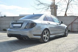 Heck Ansatz Flaps Diffusor passend für Mercedes-Benz C Limousine / Kombi AMG-Line W204 / S204 schwarz Hochglanz
